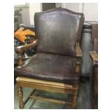 Vintage wooden & vinyl arm chair, local pickup
