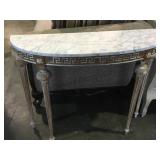 Marble top wood base hall table, local pickup
