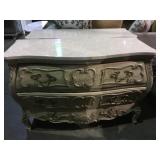 Jeffco ornate 2 drawer dresser w/ marble top,