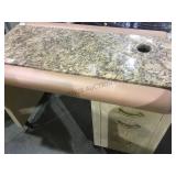 3 drawer , granite top, MOP INLAY ON SIDES,