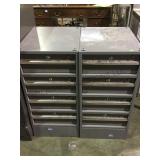 A pair of stainless steel file cabinets, local