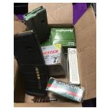 Box lot of rubber slug projectiles, 9mm, 22 &