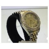 18k gold two-tone ladies Rolex w/ approx 1ct