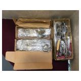 Set of stainless steel flat ware. Most are still