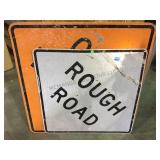 Pair of construction metal reflective signs local