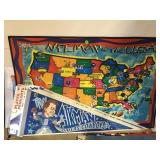 NFL map of USA and player pennants local pickup
