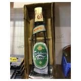 Carlsberg beer neon sign in box - damaged as is