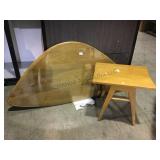 2PC lot including wooden side table and table top