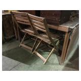 Vintage wooden outdoor table with chairs local
