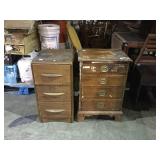 2 vintage 3 drawer wooden tables - willett