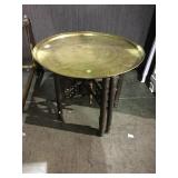 Brass serving tray with collapsing stand local
