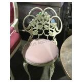 Vintage metal chair with blush cushion local pick