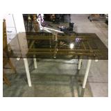 Metal based glass top dining table - no chairs