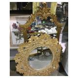 Pair of gold framed wall mirrors local pickup