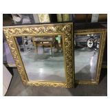 Pair of gold framed wall mirrors local pickup