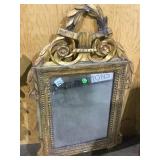 Small antique gold gilt framed wall mirror local