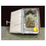 Glass reverse painted snuff bottle in original