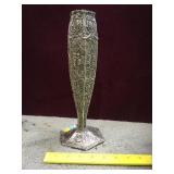 12 in Silverplate figural vase, Dutch scenes,