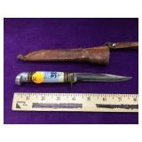 Western knife w/ scabbard, 8 in.L , Boulder,