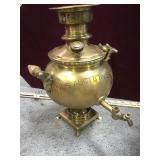 Russian brass Samovar, triple hallmarked, 13 in