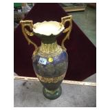 Antique Satsuma Moriage vase, 18 in H, repair to