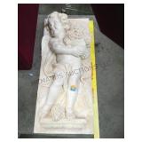 Plaster wall plaque of a cherub, 29 inches L.,