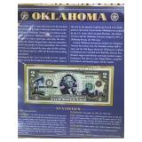 2009  colorized Oklahoma $2 FRN, W/ history