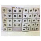 2- sheets of Barber nickels & wheat pennies
