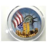 2002 colorized American Silver Eagle, w/ coa