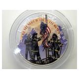 2002 colorized American Silver Eagle, w/ case