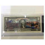New Hampshire unc. $2  colorized statehood note,