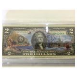 Michigan $2 unc. Colorized statehood note,