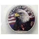 2008 colorized American Silver Eagle, w/ coa