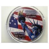 2002 colorized American Silver Eagle