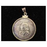 1992 .999 silver Columbus pendant w/ coa