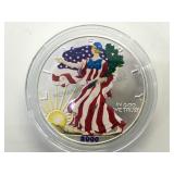 2000 colorized American Silver Eagle, w/ coa &