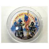 2001 colorized American Silver Eagle,(Sept. 11