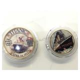 Plated Colorized Kennedy half & New York quarter