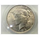 1923 ANACS MS61  Silver Peace Dollar