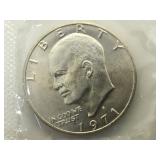 A pair of 1971 Unc. Eisenhower Silver Dollars