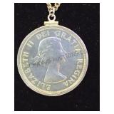 1958 $1 BC CENTENARY TOTEM POLE PENDANT W/ chain