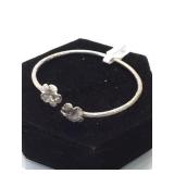 Sterling flower bangle bracelet