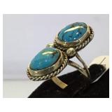 Sterling & turquoise Native American ring, size