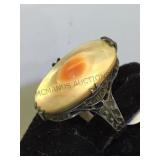 Sterling ring w/ fisheye shell, size 4.5