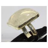 Sterling adjustable ring w/ moonstone gem