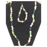 Gemstone necklace & bracelet set,(rock