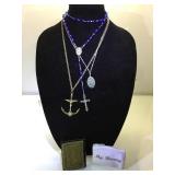 Collection of rosaries & vintage compact