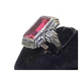Sterling ring w/ pink gemstone, size 5