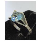 Sterling ring w/ blue gemstone, size 6
