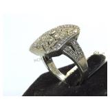 Sterling Marcasite ring , size 6.5